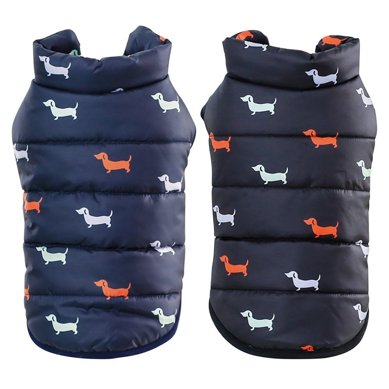 Dog Print Down Vest